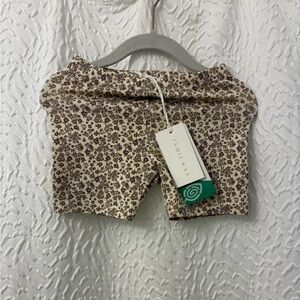 Jamie Kay Floral Kids Shorts - Cream and Brown 3yrs NWT